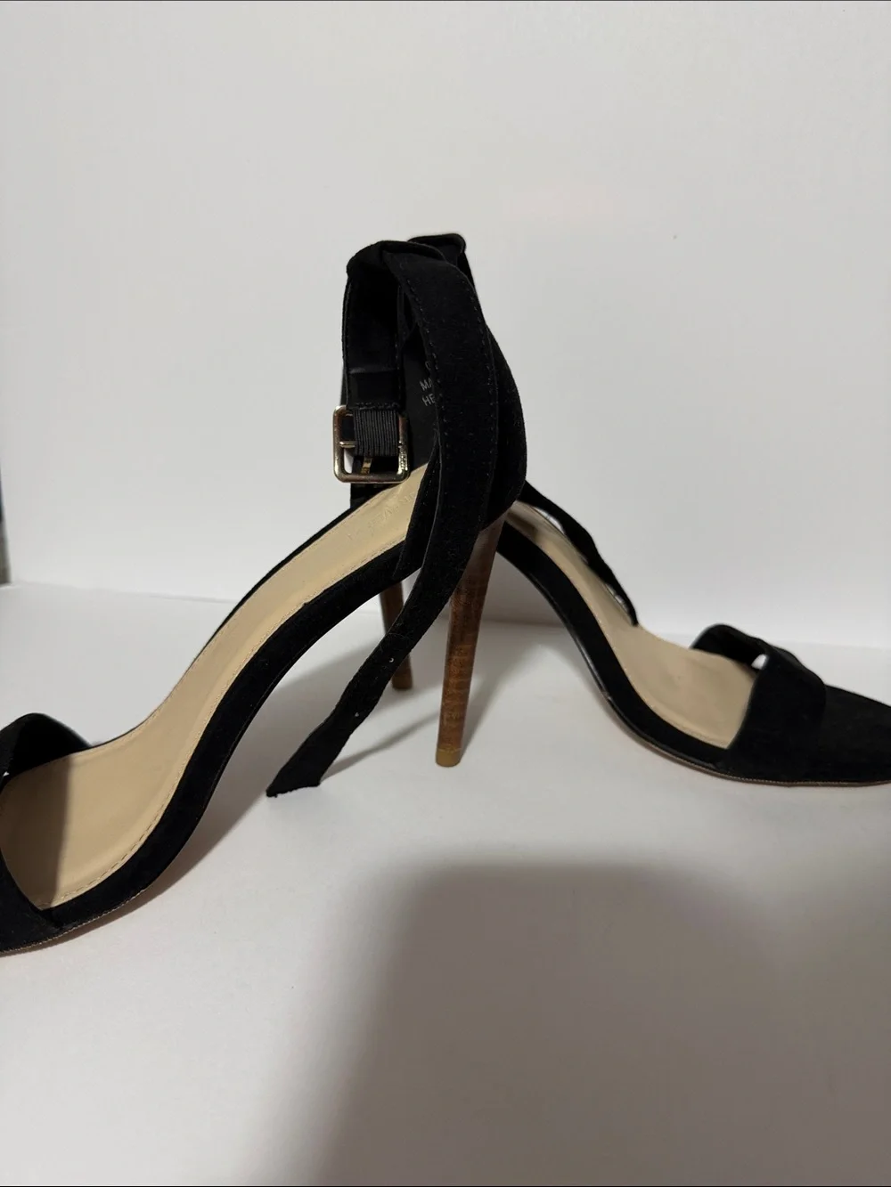 Forever 21 Black Open-Toe Ankle-Strap Heels